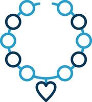 Pearl Necklace Line Blue Two Color Icon vector