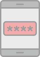 Password Line Filled Light Icon vector