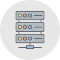 Server Line Filled Light Icon vector