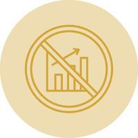 Prohibited Sign Line Yellow Circle Icon vector