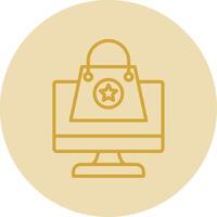Submit Order Line Yellow Circle Icon vector