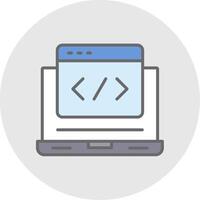 Web Development Line Filled Light Icon vector