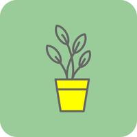 Dumb Cane Filled Yellow Icon vector