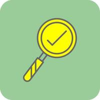 Magnifying Glass Filled Yellow Icon vector