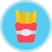 French Fries Flat Multi Circle Icon vector