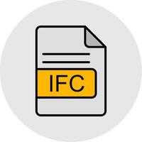 IFC File Format Line Filled Light Icon vector