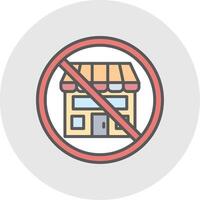 Prohibited Sign Line Filled Light Icon vector