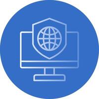 Security Computer Connect Flat Bubble Icon vector