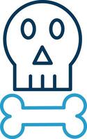 Skull Line Blue Two Color Icon vector