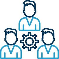 Team Management Line Blue Two Color Icon vector