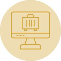 Computer Line Yellow Circle Icon vector