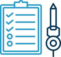 Check List Line Blue Two Color Icon vector