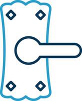 Door Handle Line Blue Two Color Icon vector