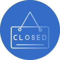 Closed Sign Gradient Line Circle Icon vector