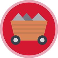 Mining Cart Flat Multi Circle Icon vector