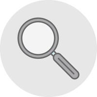 Magnifying Glass Line Filled Light Icon vector