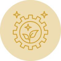 Green Technology Line Yellow Circle Icon vector