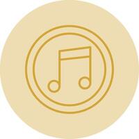 Music Note Line Yellow Circle Icon vector