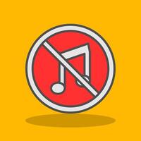 No Music Filled Shadow Icon vector