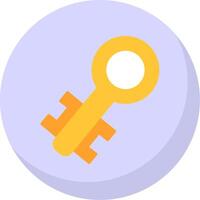 Old Key Gradient Line Circle Icon vector