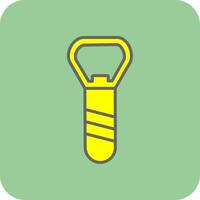 Bottle Opener Filled Yellow Icon vector