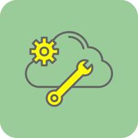 Cloud Computing Filled Yellow Icon vector