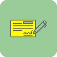 Cheque Filled Yellow Icon vector