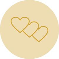 Heart Line Yellow Circle Icon vector