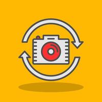 Switch Camera Filled Shadow Icon vector