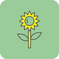Sunflower Filled Yellow Icon vector