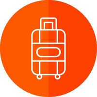 Suitcase Line Yellow White Icon vector