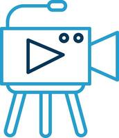 Camera Line Blue Two Color Icon vector