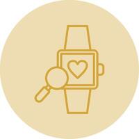 reloj de pulsera línea amarillo circulo icono vector