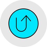 U Turn Line Filled Light Icon vector