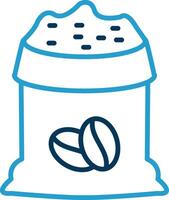 Bean Sack Line Blue Two Color Icon vector