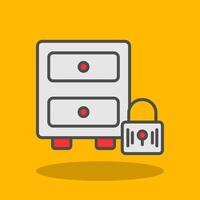 Filing Cabinet Filled Shadow Icon vector