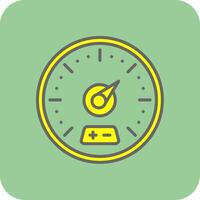 Gauge Filled Yellow Icon vector