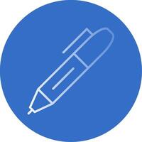 Fountain Pen Flat Bubble Icon vector
