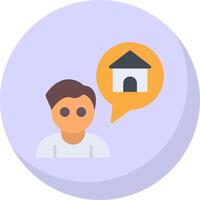 Real Estate Agent Flat Bubble Icon vector