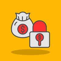 Secure Payment Filled Shadow Icon vector