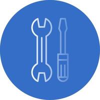 Wrench and Screw Driver Flat Bubble Icon vector