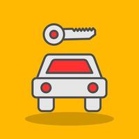 Car Rental Filled Shadow Icon vector
