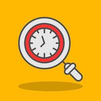 Clock Filled Shadow Icon vector