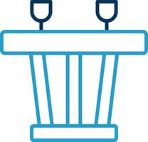 Dining Table Line Blue Two Color Icon vector