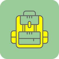 Rucksack Filled Yellow Icon vector