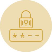 Password Line Yellow Circle Icon vector