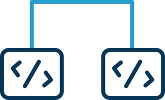 software desarrollo línea azul dos color icono vector
