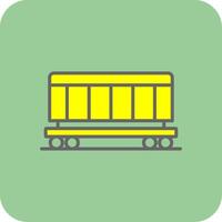 Cargo Train Filled Yellow Icon vector