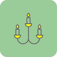 candelabro lleno amarillo icono vector