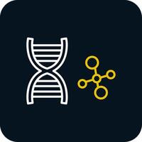 Dna Line Red Circle Icon vector